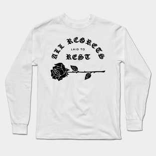 Laid to Rest Rose Design: Minimalist Tattoo Style Art 2 Long Sleeve T-Shirt